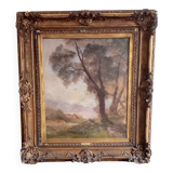 Tableau ancien fin XIXème - R Verdun (1873-1954) - Environs de Menton