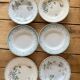 6 mismatched plates