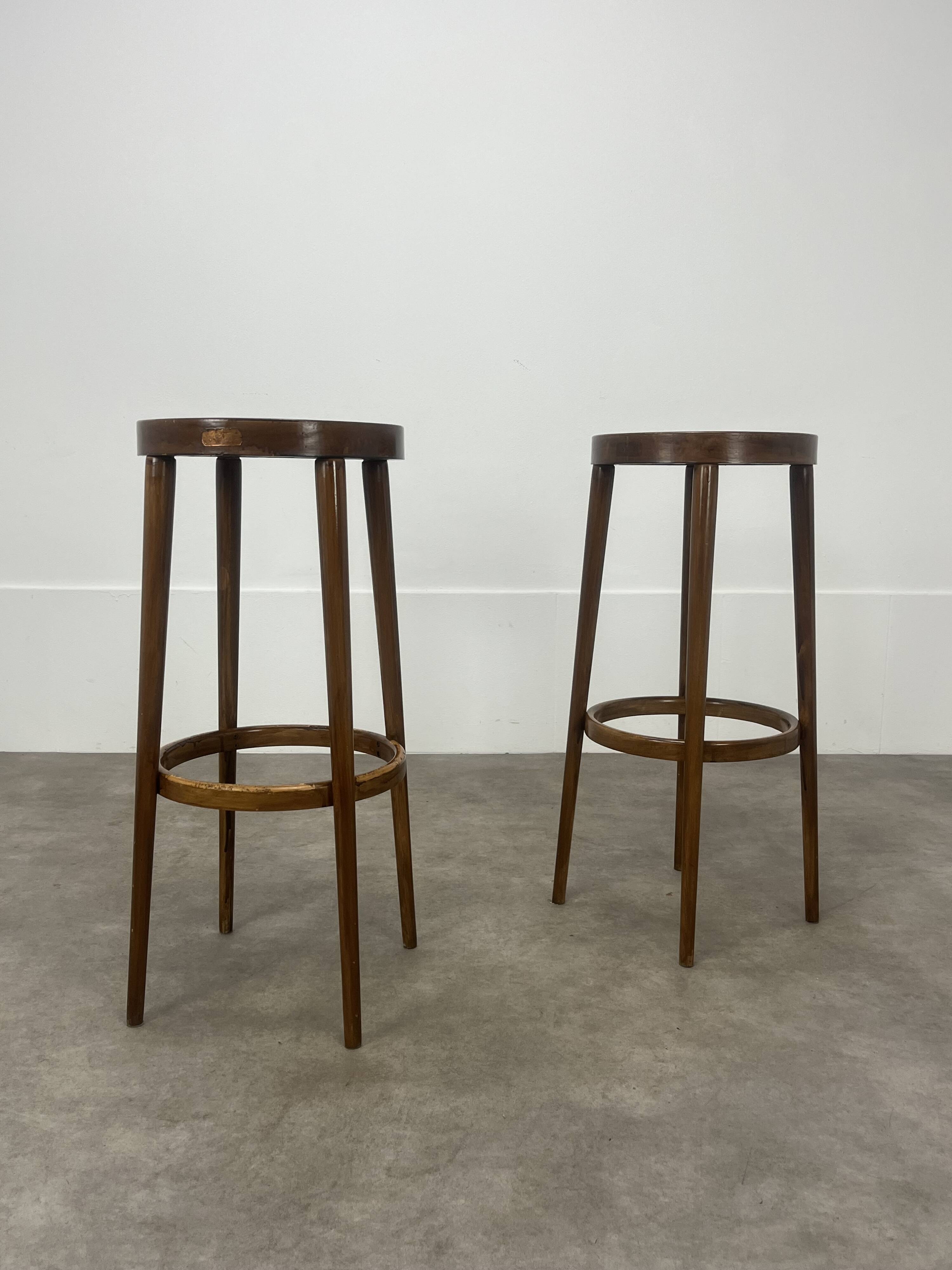 Paire de tabourets de bar Baumann