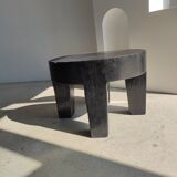 Quadripod coffee table in black monoxyl solid wood