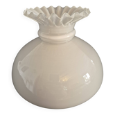 Antique lampshade in white opaline, with a beautifully pronounced scalloped neck.