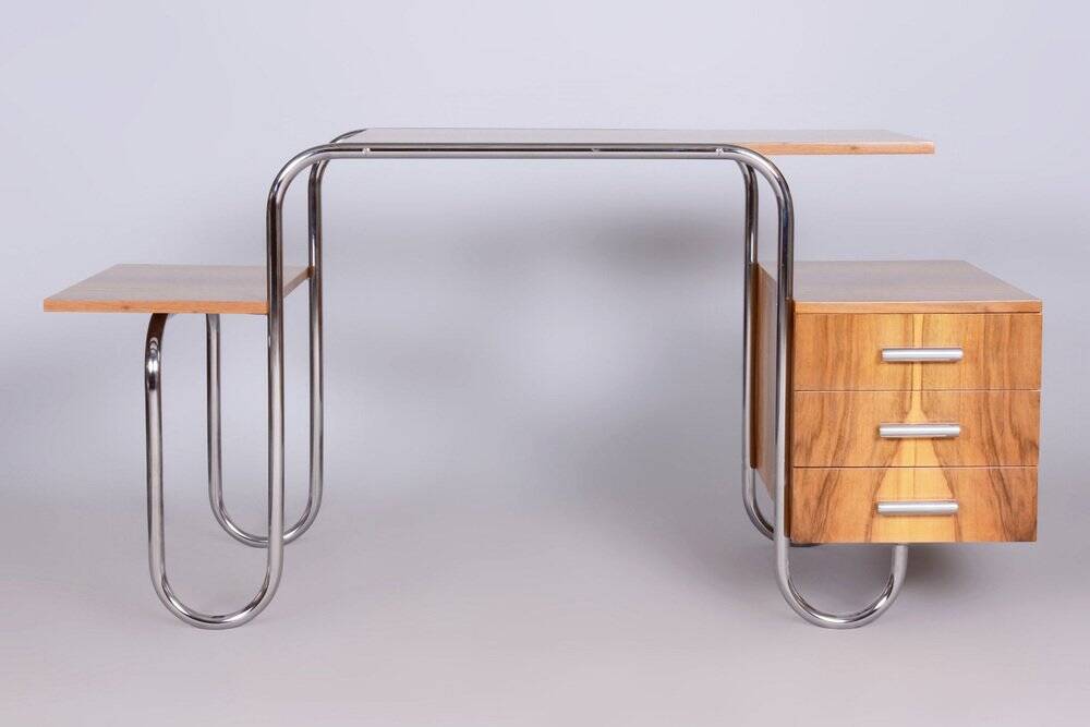 Czech Bauhaus Walnut Writing Desk by André Lurcat, 1930s