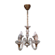 Glass chandelier has 4 lights