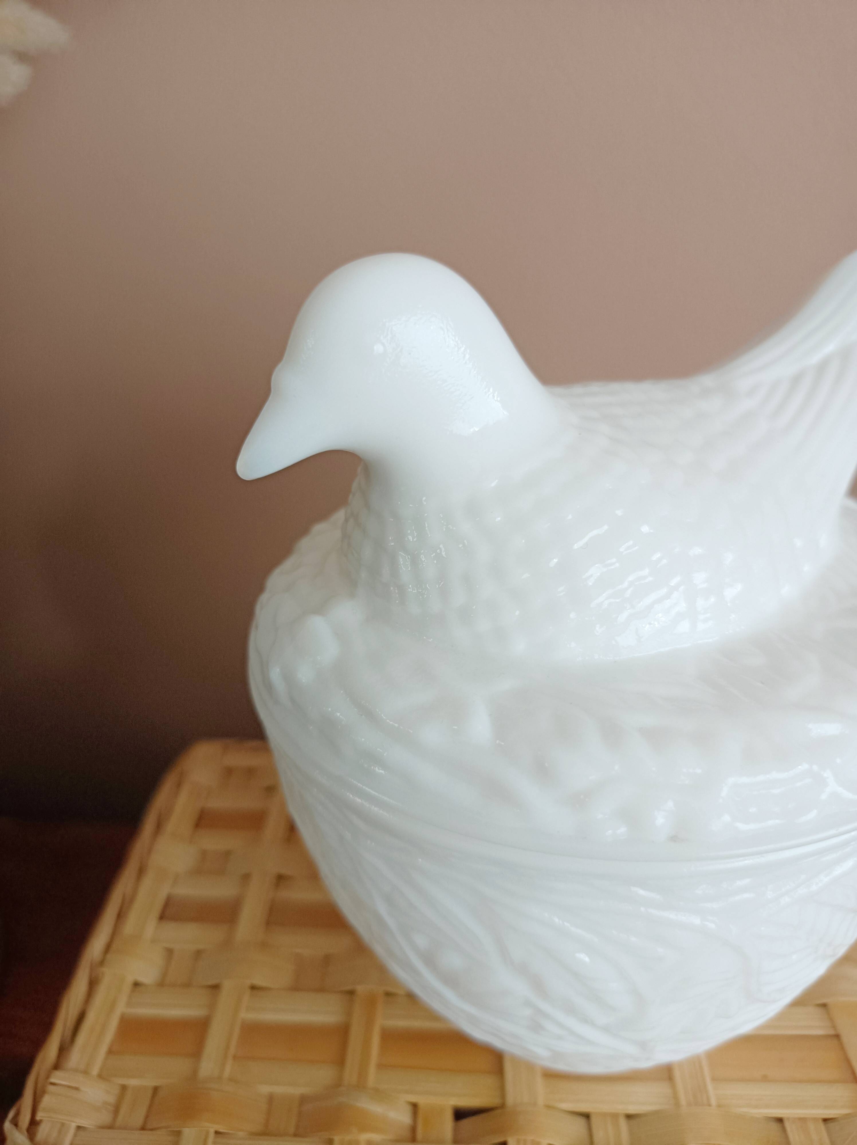 Avon opaline pot, bird decor