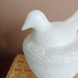 Avon opaline pot, bird decor