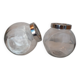 2 bocaux en verre vintage  Bormioli Rocco