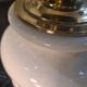 pair of table or bedside lamps in white ceramic with brass tripod 45x3