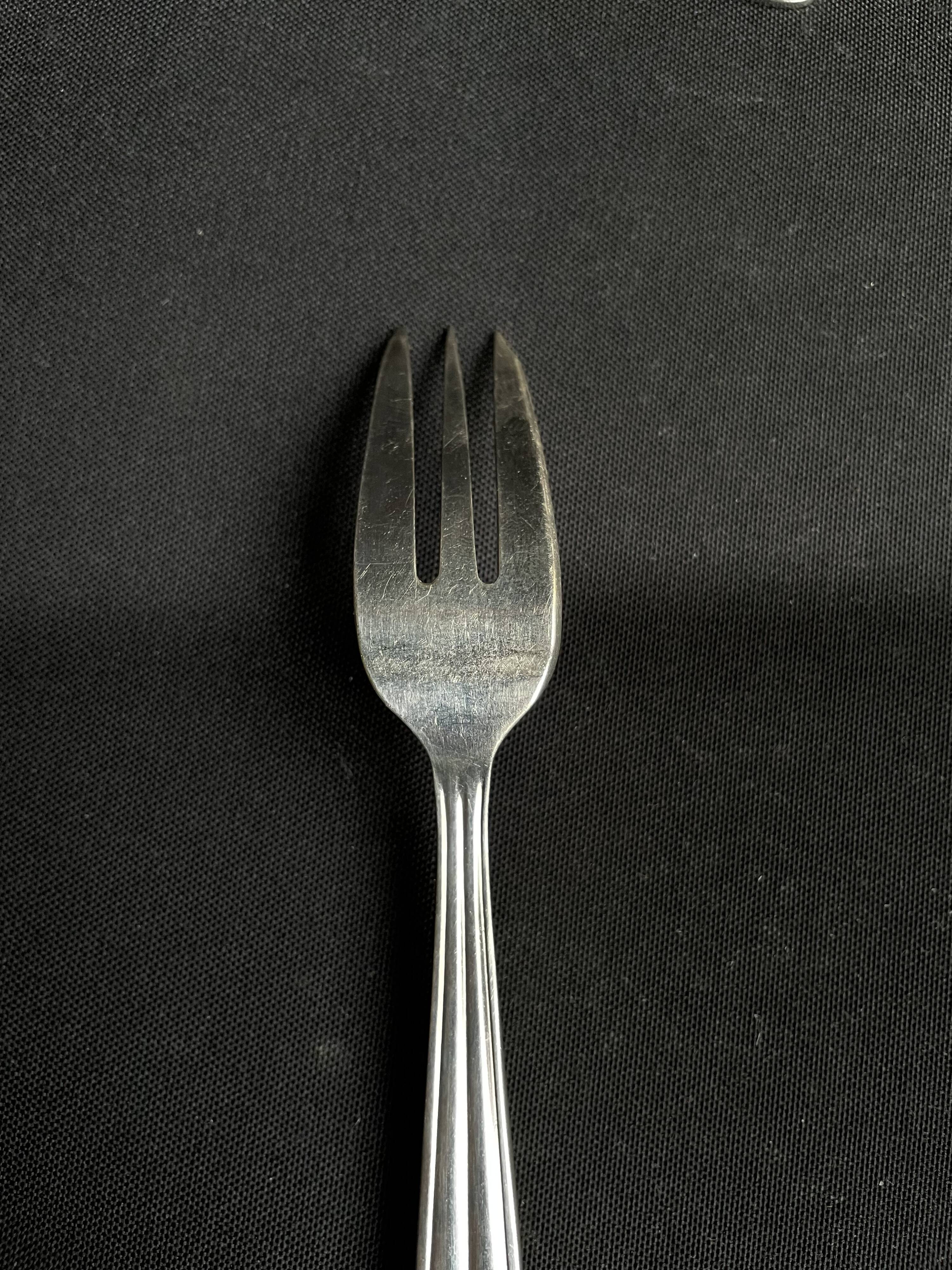 12 Dessert Forks – Hallmarked Silver Metal – Art Deco