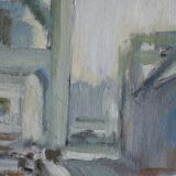 The port, the docks, unloading, dockers, painting signed 20th century HSP