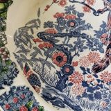 Plat ovale japonisant décor paon