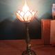 Bedside lamp flower petal pink mother-of-pearl bronze base brass dpm 0323112