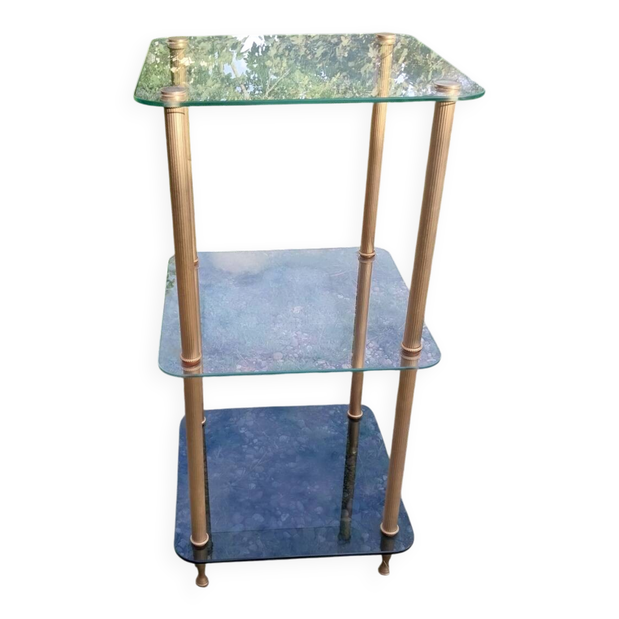 Gold-plated brass side table