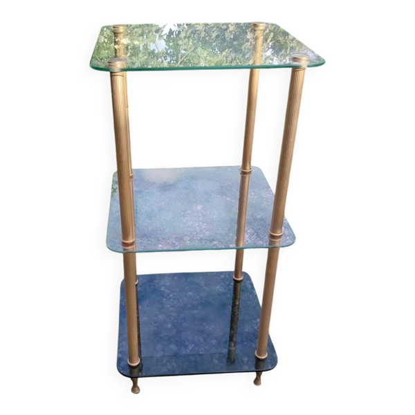 Table d'appoint en laiton doré