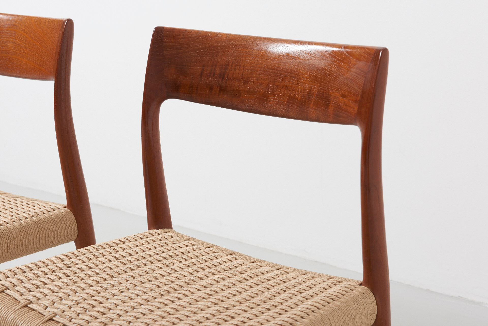 6 seagrass dining chairs by Niels Otto Møller