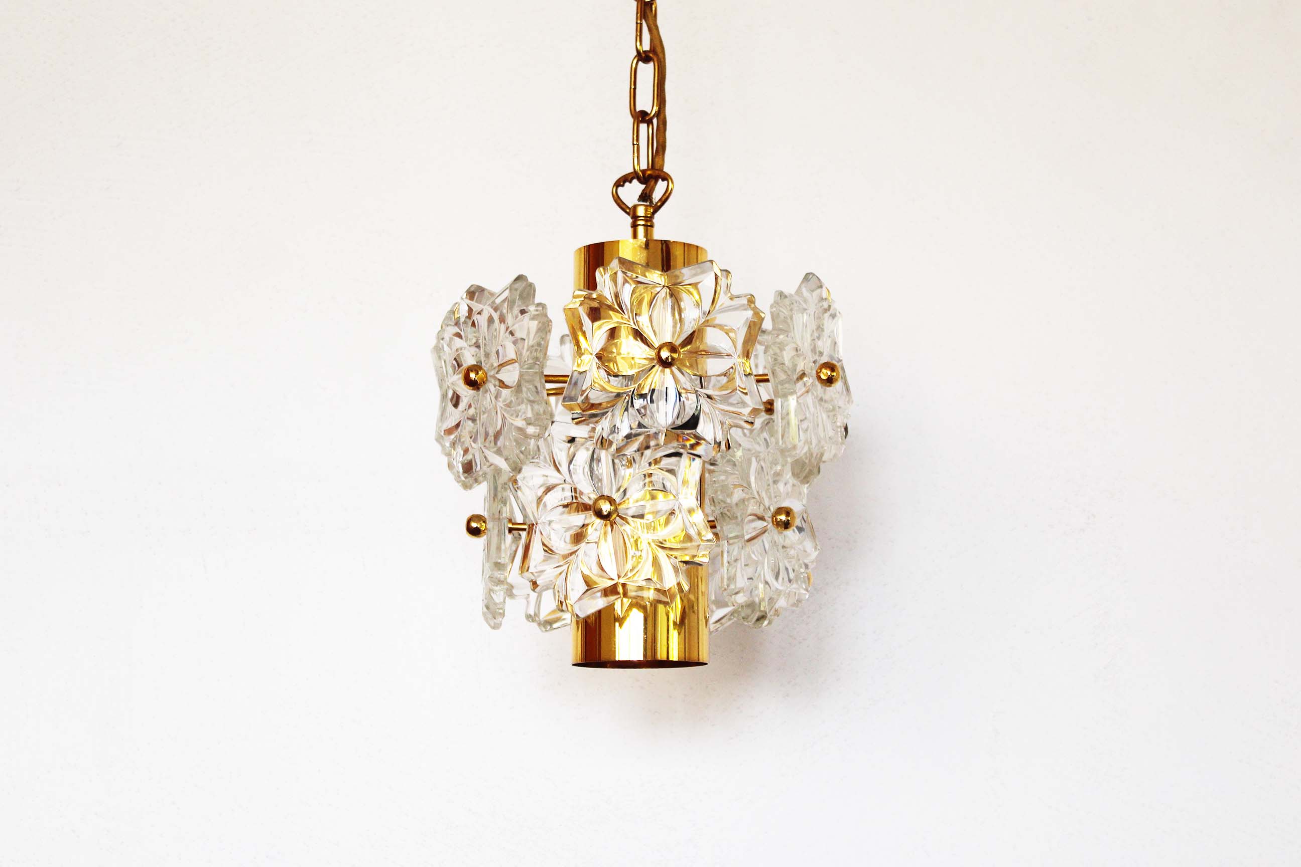 Brass and glass chandelier by Sölken