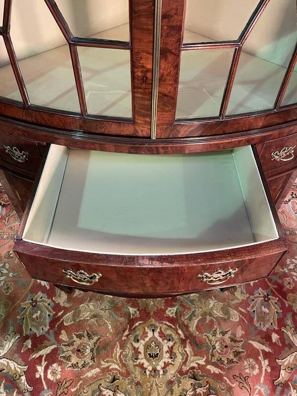 English mahogany corner cabinet