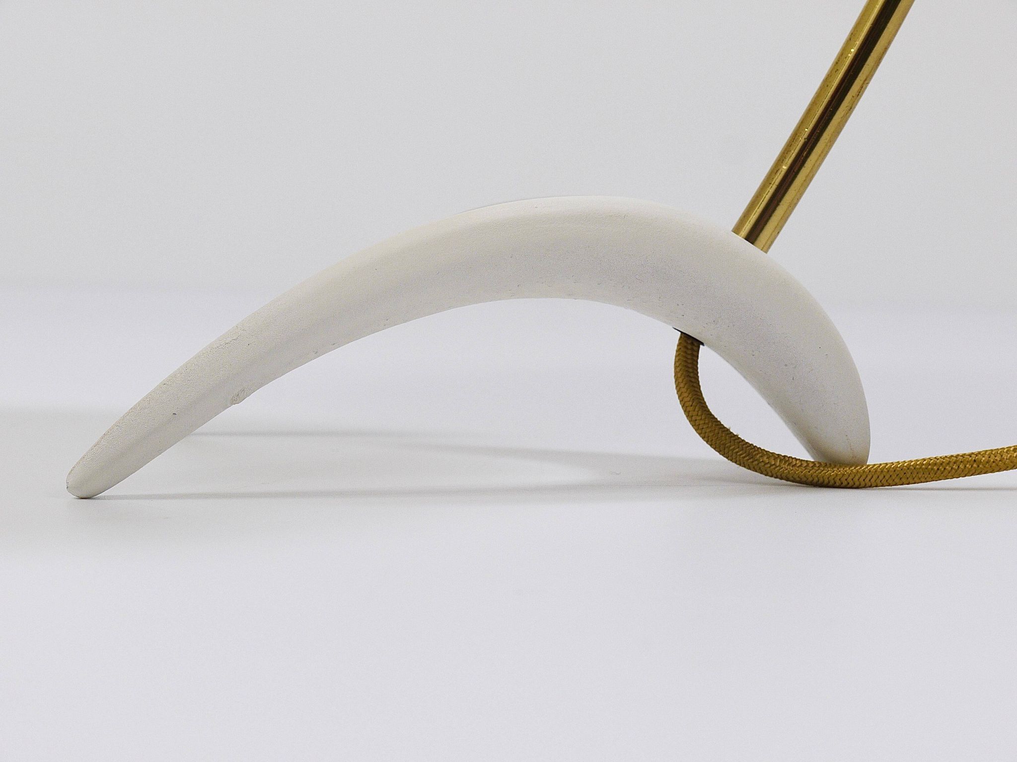 White brass desk or table lamp in the Louis Kalff style from the 1950s.