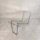 Superb asymmetrical coffee table AIRBORNE 1950s glass and lacquered metal.