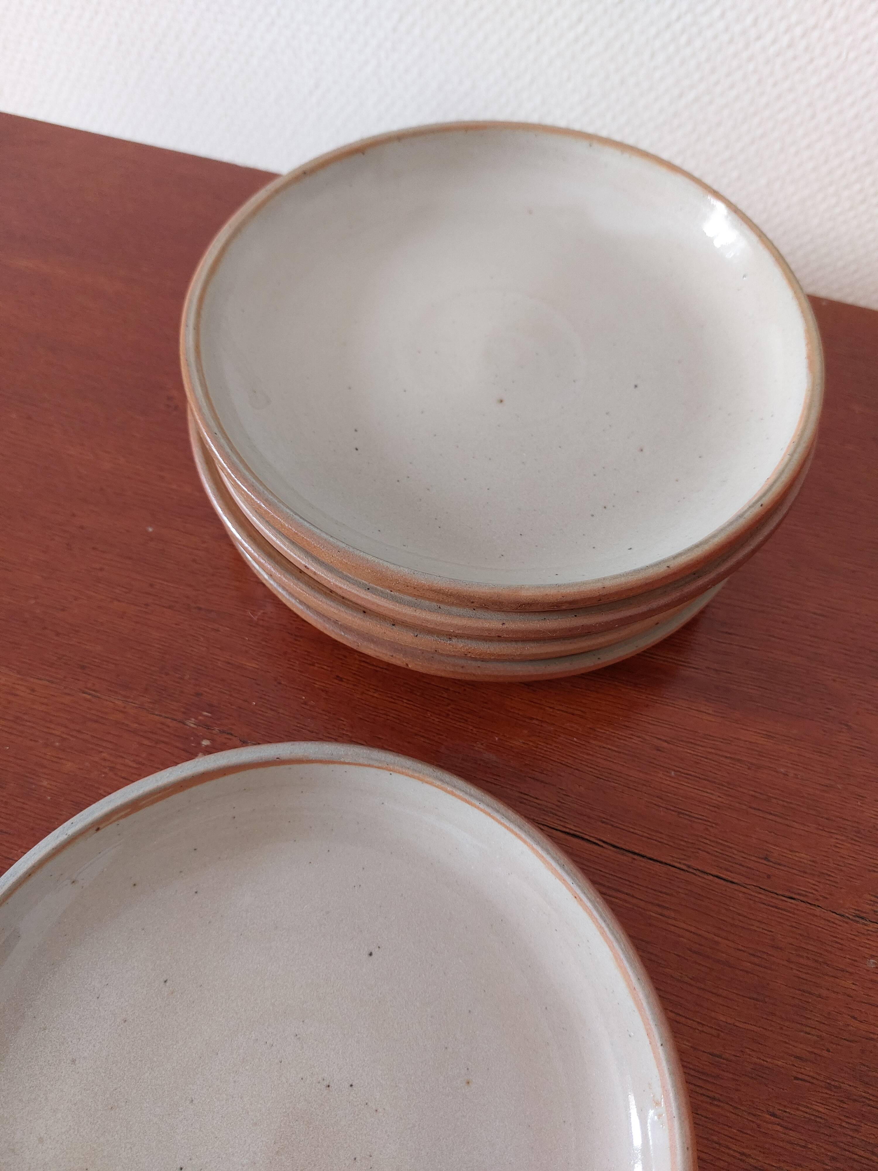 Set of 5 stoneware dessert plates