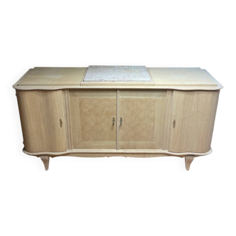 Large buffet / Scandinavian sideboard in sandblasted / stripped / sanded oak