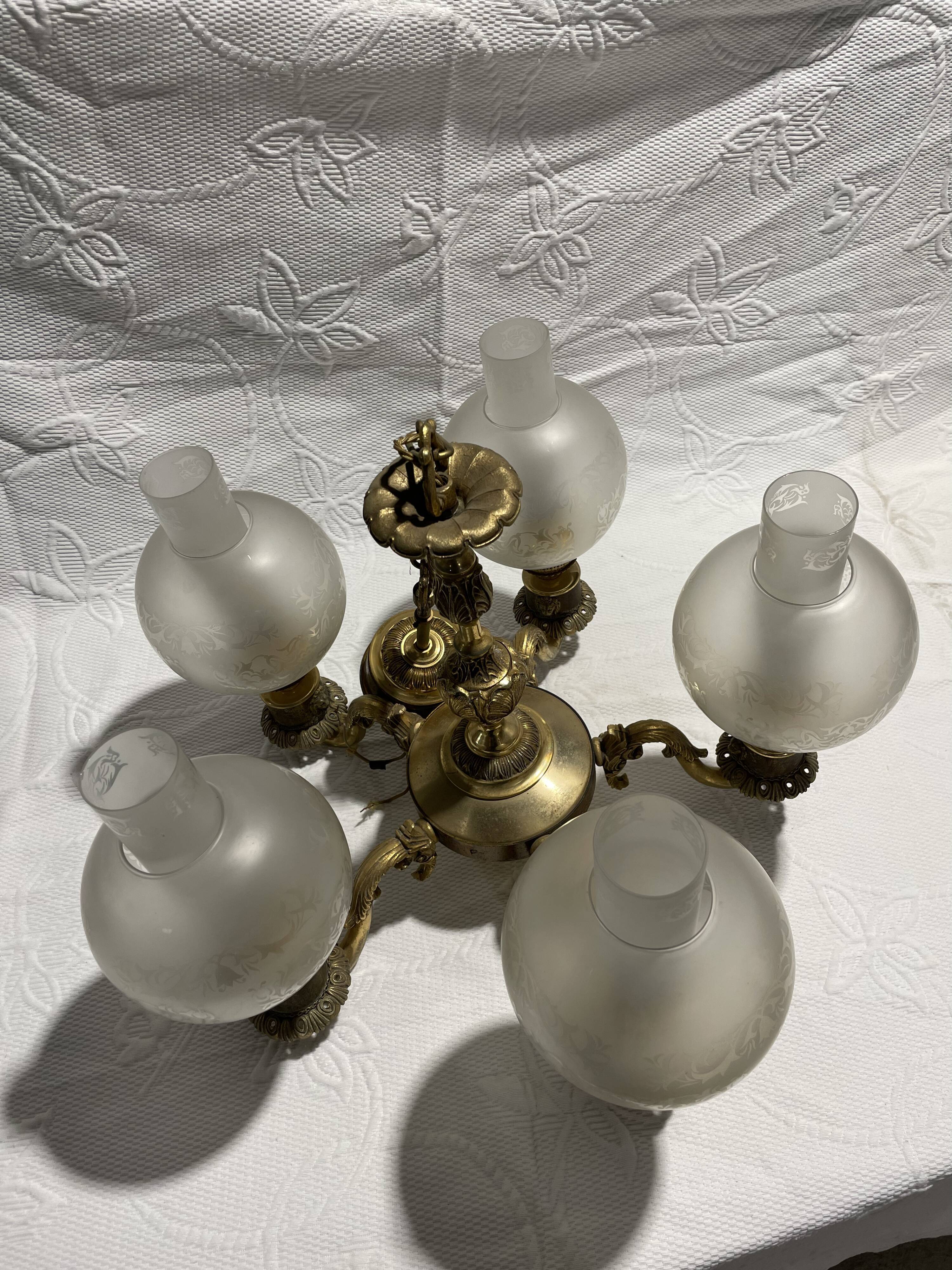 Napoleon III 5-arms chandelier