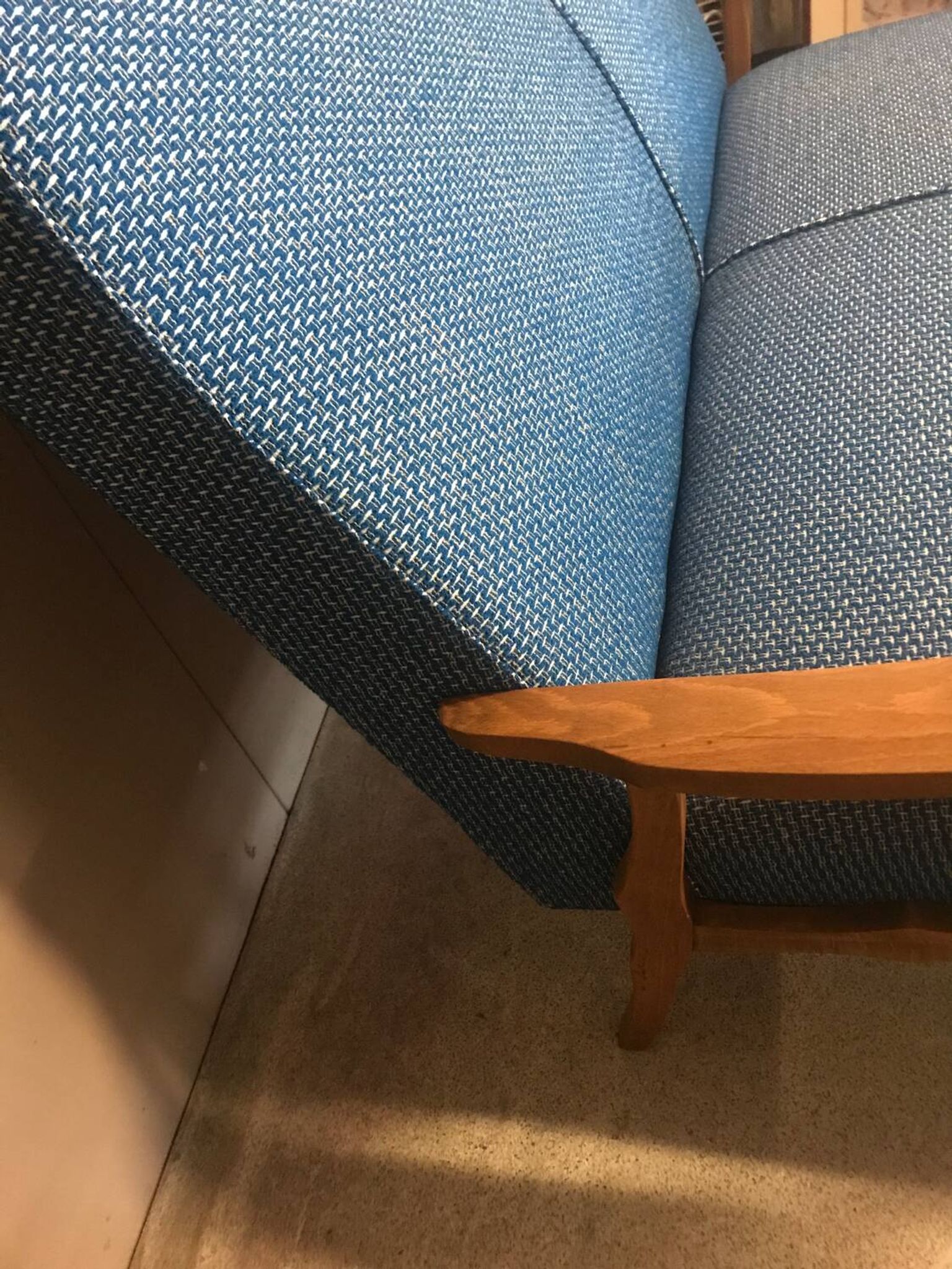 Vintage bench compatible for outdoor use.