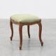 Louis XV stool with carved floral apron and original damask upholstery