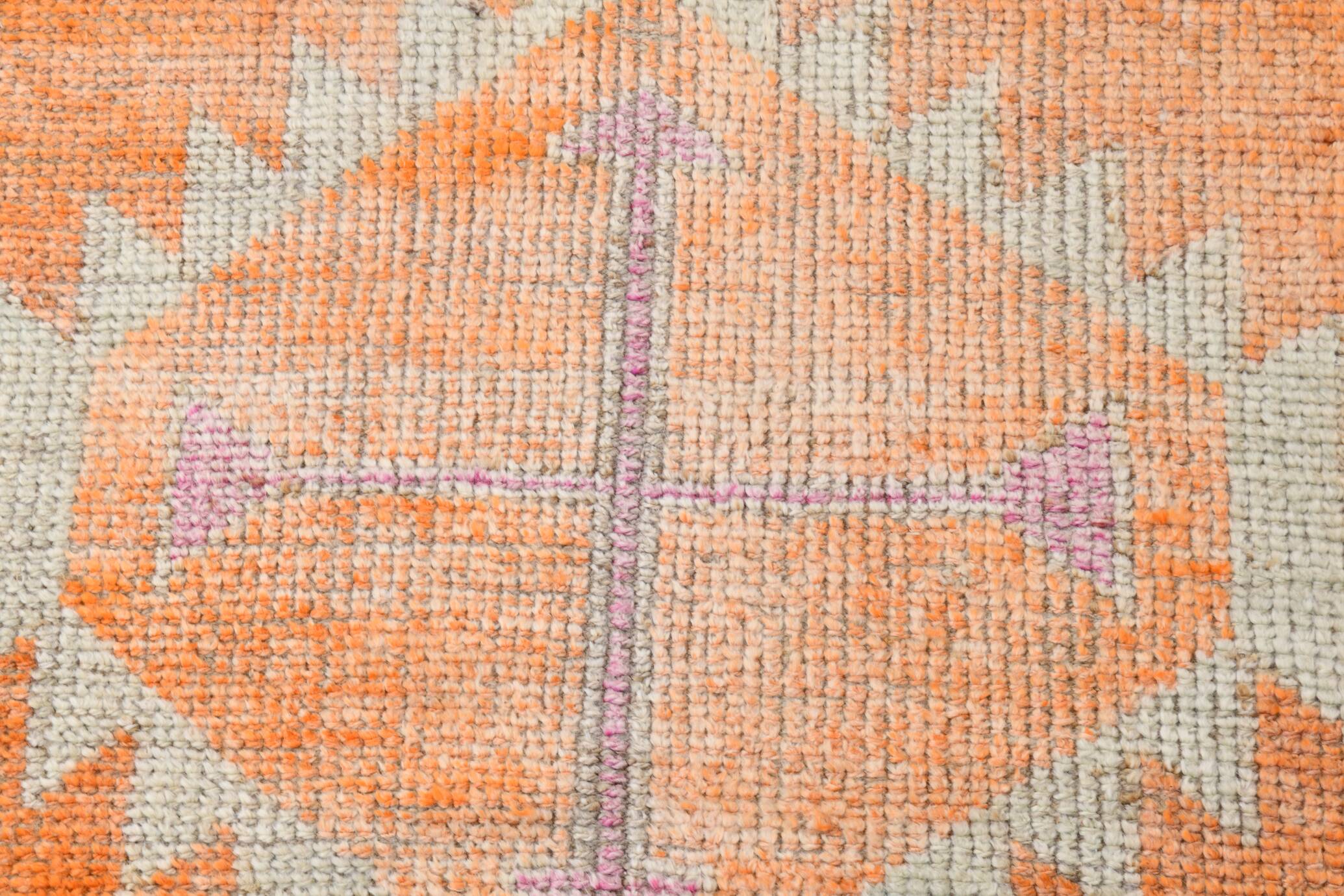 Tapis de couloir vintage rose et orange