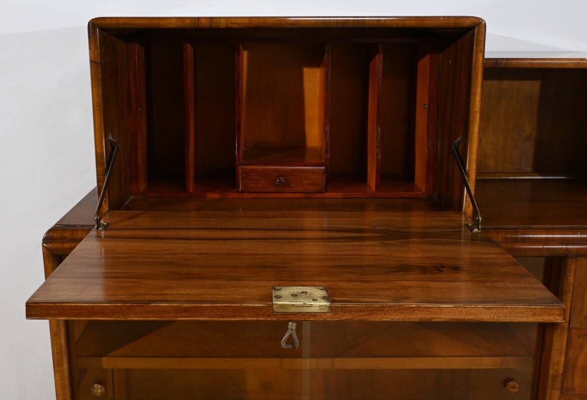 Meuble Vitré Rurka en Ronce de Noyer, Art Déco – 1940