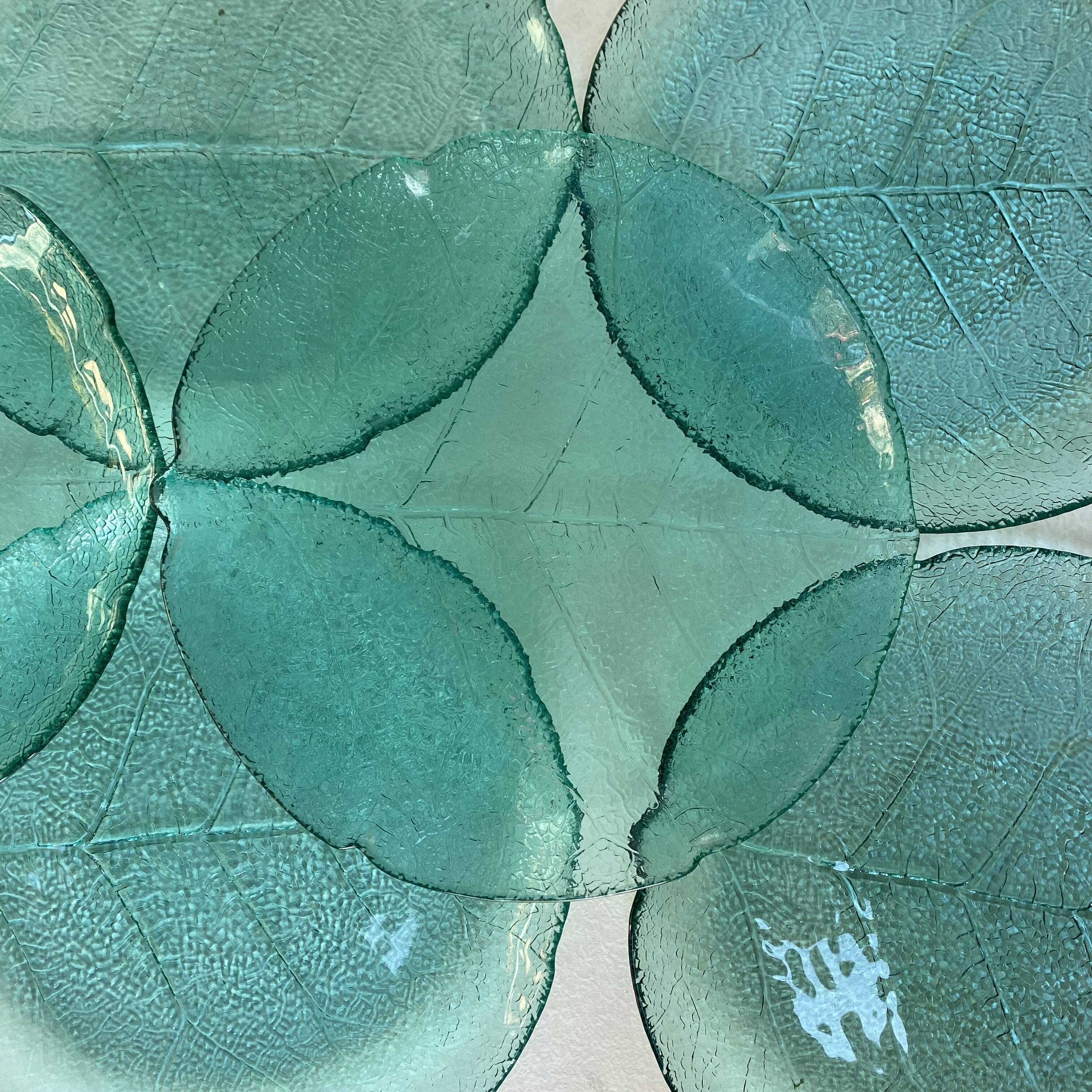 Dessert plates glass leaf