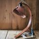 "Organic" Desk Lamp Cognac Italian Vegetable Leather & Aluminium