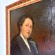 Portrait de femme, peinture à l'huile sur toile avec cadre mouluré en bois