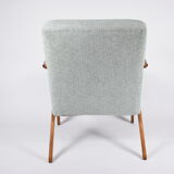 Vintage original armchair, fully restored, 1960s, green upholstery