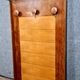 Art deco period coat rack in mahogany and light wood around 1940