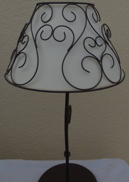 Lamp base and its wrought iron shade