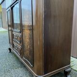 Enfilade Art deco chippendale Mid-century vintage 1950 Ronce de noyer