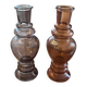 Pair of smoked glass bud vases