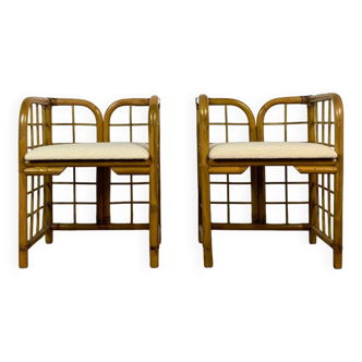 Rattan armchairs