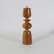 Turned solid wood candle holder and brass