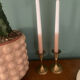 Pair of brass candle holders