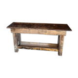 Console dark raw wood