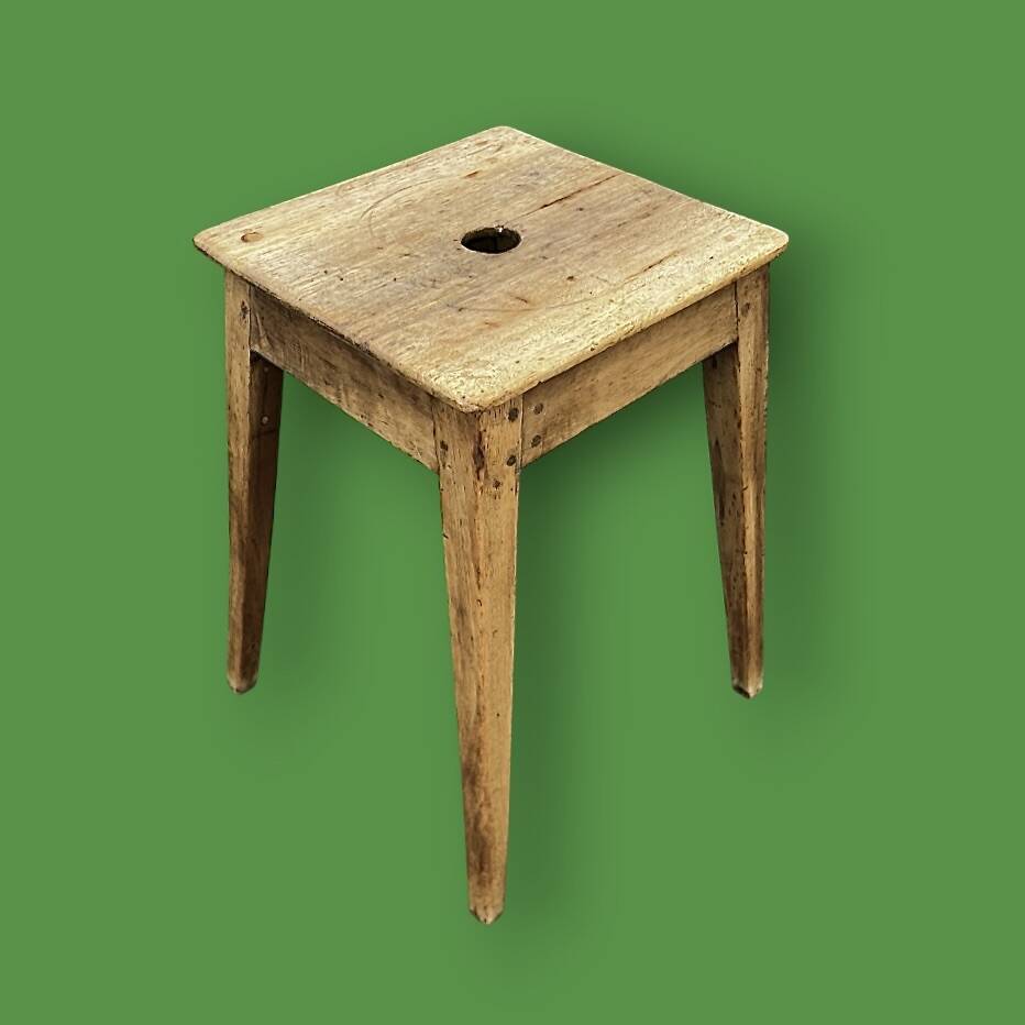 Old rustic wooden stool – handcrafted