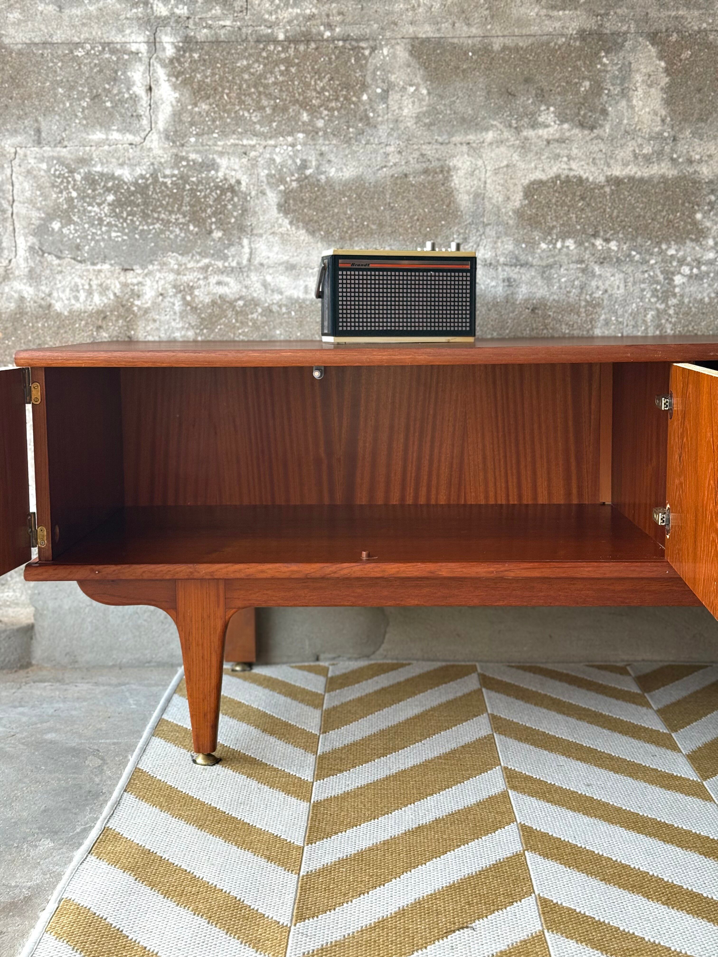 Scandinavian low sideboard in teak, 1960