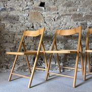 4 folding wooden chairs for Habitat, 1980