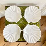 Empty scallop cups ceramic pockets