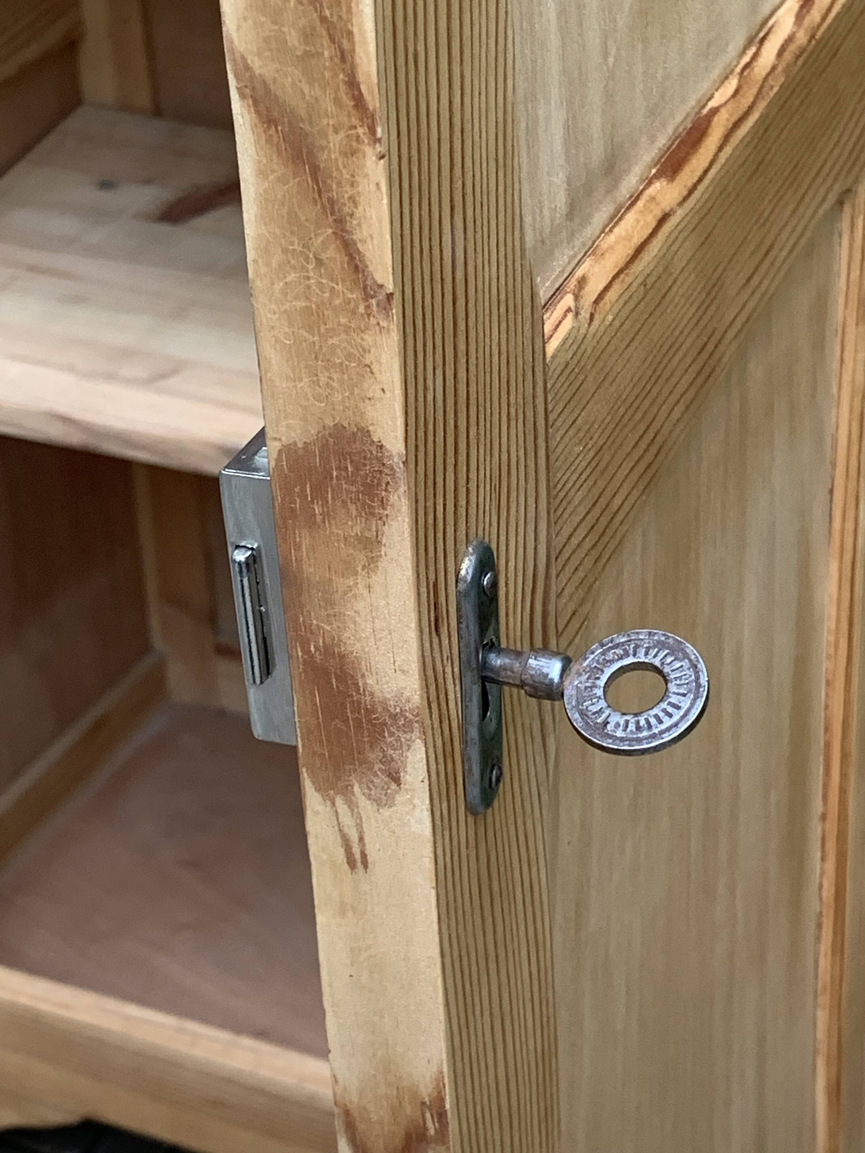 Parisian bonnet wardrobe, raw wood, 1950s