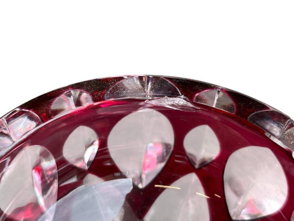 Ruby crystal ashtray Val Saint Lambert Vintage