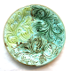 Old dessert plate in slip: Acanthus leaves, Sarreguemines
