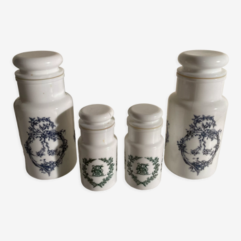 4 pots en verre opale, Made in Italie