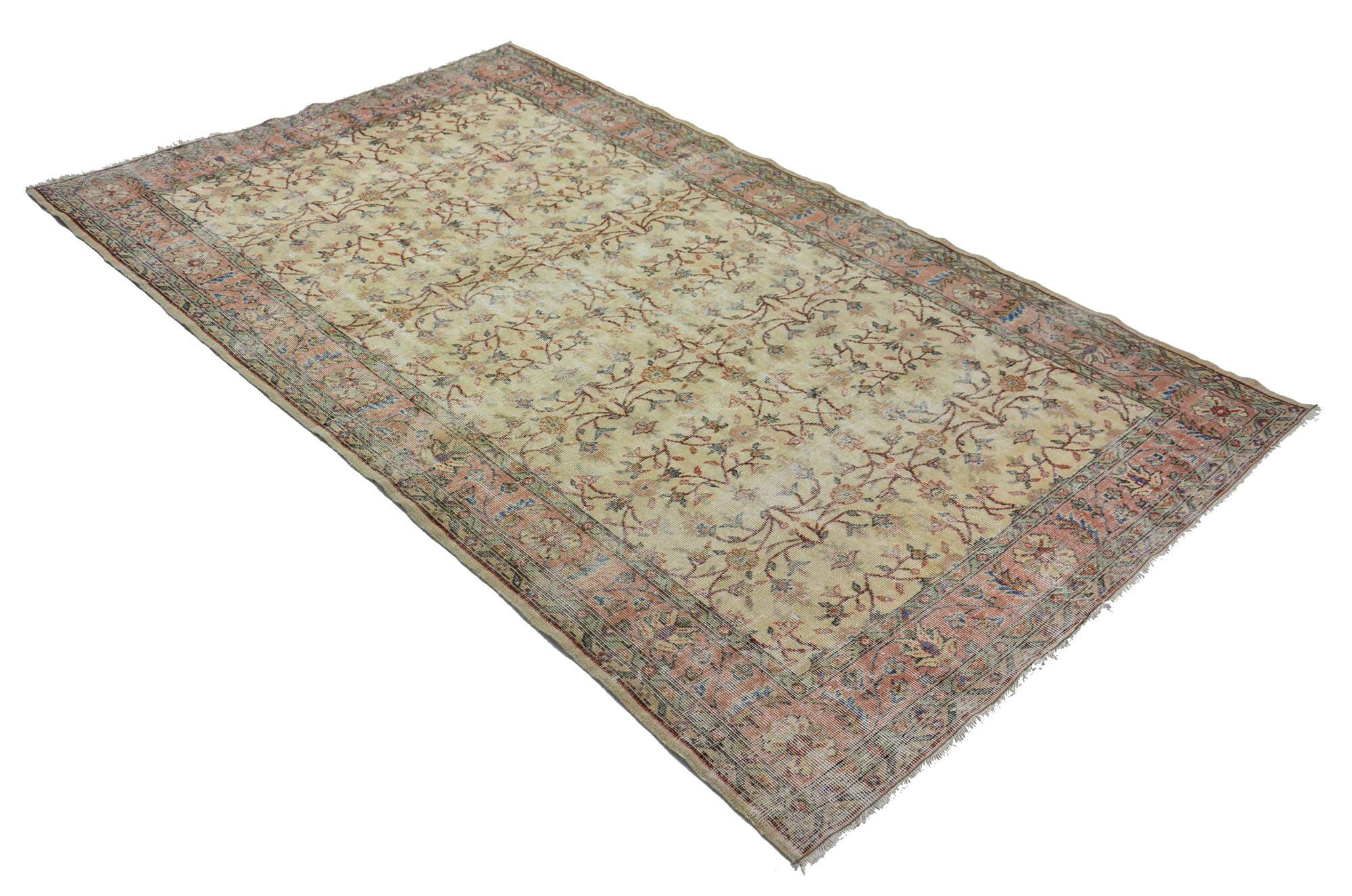 Turkish Anatolian Handmade Vintage Area Rug 293 cm x 184 cm